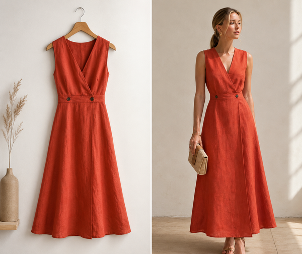 Linen A-Line Maxi Dress